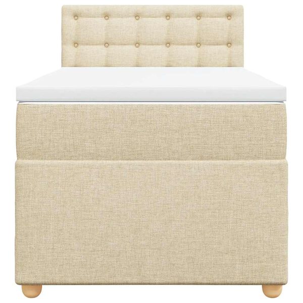 vidaXL Okvir kreveta s oprugama i madrac krem 80x200 cm od tkanine