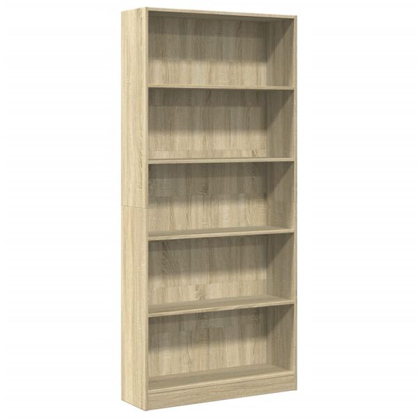 vidaXL Biblioteka Sonoma hrast 80x24x176 cm Konstruirano drvo