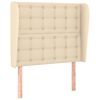 vidaXL Uzglavlje s u&scaron;ima krem 103x23x118/128 cm od tkanine