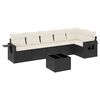 vidaXL 7-dijelni set vrtnih sofa od poliratana s jastucima crni