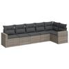 vidaXL 6-dijelni set vrtnih sofa od poliratana s jastucima sivi