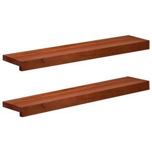 vidaXL Prozorske klupice 2 kom. Smeđa 80x 15 x 2 cm Čvrsto drvo bukve