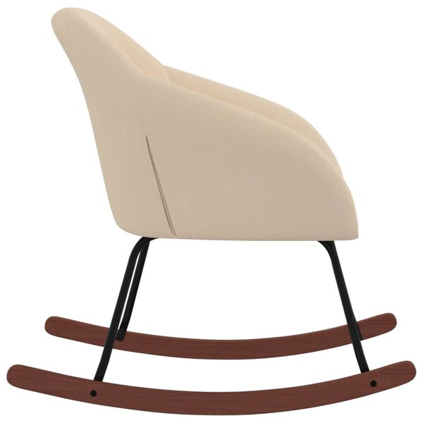 vidaXL Stolica za ljuljanje od tkanine krem