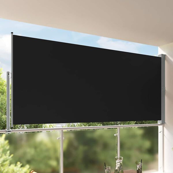 vidaXL Uvlačiva bočna tenda za terasu 160 x 300 cm crna