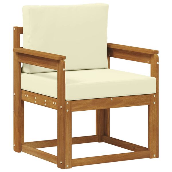 vidaXL Vanjski kauč Čvrsto drvo akacije i poliester Prirodna