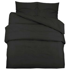 vidaXL Set posteljine za poplun crni 140 x 200 cm lagana mikrovlakna