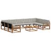 vidaXL Set vanjskih sofa s jastukom 10 pcs Prirodna i svijetlo siva
