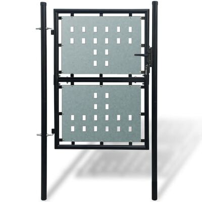 vidaXL Crna jednostruka vrata za ogradu 100 x 175 cm