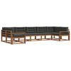 vidaXL Set vanjskih sofa s jastukom 7 pcs Prirodna i antracit