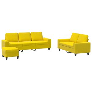 vidaXL 3-dijelni set sofa svjetložuti od tkanine