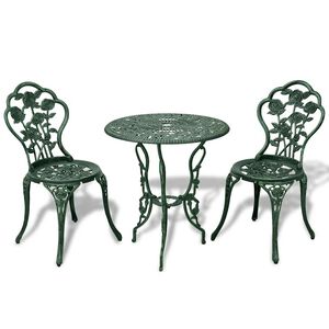 vidaXL 3-dijelni bistro set od lijevanog aluminija zeleni
