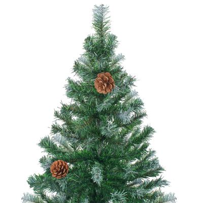 vidaXL Osvijetljeno božićno drvce s mrazom, šiškama i kuglicama 150 cm