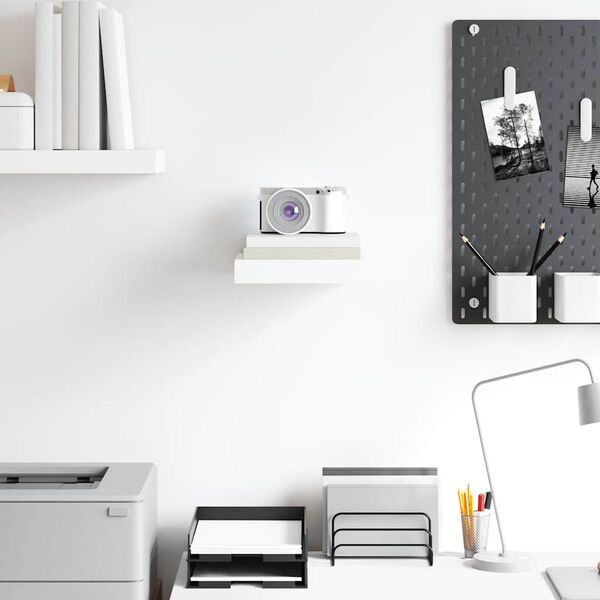 vidaXL Plutajuća zidna polica visoki sjaj bijela 23x23,5x3,8 cm MDF