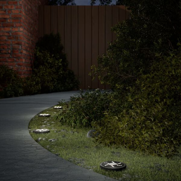 vidaXL Solarna podna svjetla sa &scaron;iljcima za tlo 4 kom topla bijela