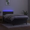vidaXL Krevet box spring s madracem LED tamnosivi 90x190 cm bar&scaron;un