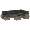 vidaXL 9-dijelni set vrtnih sofa od poliratana s jastucima sivi