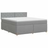 vidaXL Boxspring krevet s madracem Svjetlosiva 180 x 200 cm Tkanina