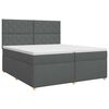 vidaXL Boxspring krevet s madracem Tamnosiva 200 x 200 cm Tkanina