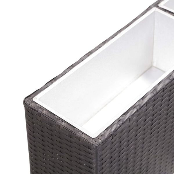 vidaXL Vrtna sadilica s 2 posude 90 x 20 x 40 cm od poliratana crna