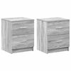 vidaXL Noćni ormarići 2 kom s 2 ladice sivi Sonoma 40x36x50 cm