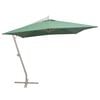 vidaXL Viseći suncobran 300 x 300 cm s aluminijskim stupom zeleni