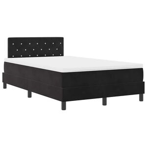 vidaXL LED Box Spring Krevet s madracem Crna 120 x 200 cm Bar&scaron;un