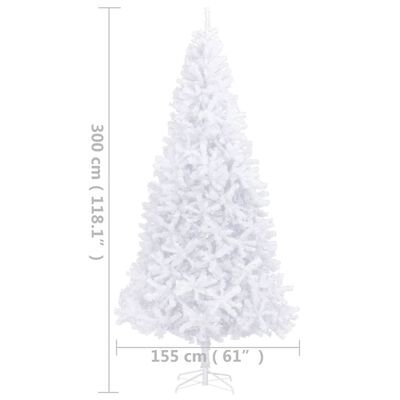 vidaXL Umjetno osvijetljeno božićno drvce 300 cm bijelo