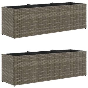 vidaXL Vrtne sadilice s 3 posude 2 kom siva 105x30x32 cm od poliratana