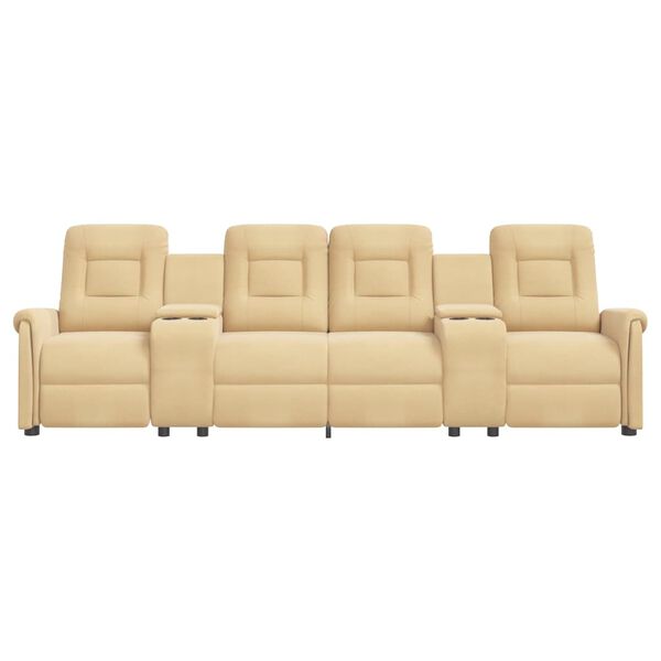 vidaXL Masažni četverosjed s držačima čaša krem