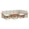 vidaXL Set vanjskih sofa 10 pcs Prirodna i krema bijela Poliester