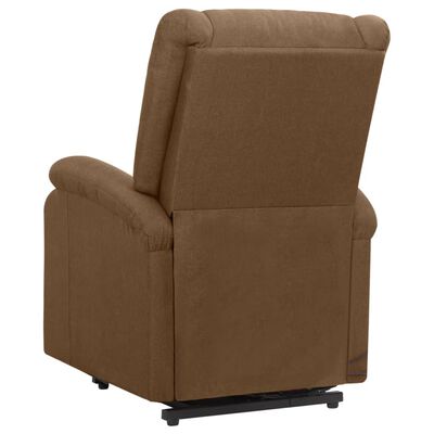 vidaXL Masažna fotelja na podizanje od tkanine smeđa