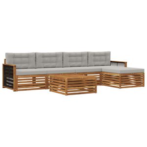 vidaXL Set vanjskih sofa 6 kom. Prirodna i svjetlosiva