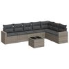 vidaXL 8-dijelni set vrtnih sofa od poliratana s jastucima sivi