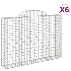 vidaXL Lučne gabionske ko&scaron;are 6 kom 200x30x40/60 cm pocinčano željezo