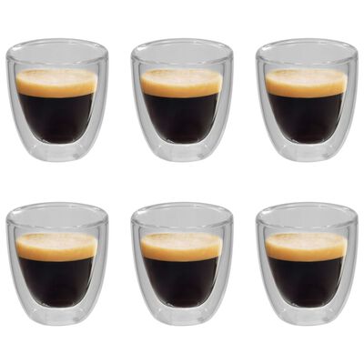vidaXL Termo čaše za espresso s dvostrukom stijenkom 6 kom 80 ml