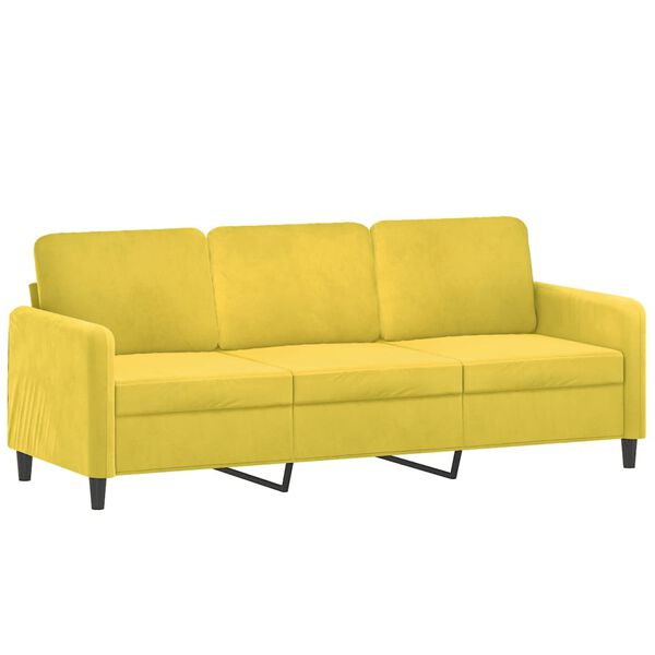 vidaXL 2-dijelni set sofa s jastucima žuti baršunasti