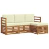 vidaXL Set vanjskih sofa 4 kom. Prirodna i krem