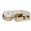 vidaXL 8-dijelni set vrtnih sofa od poliratana s jastucima bež