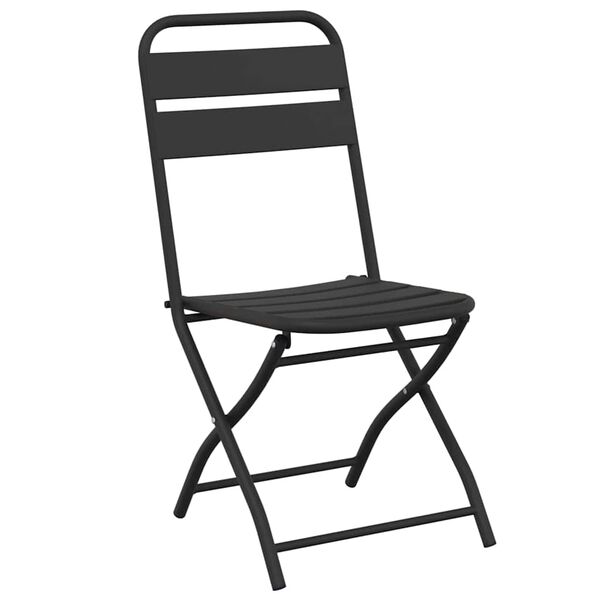 vidaXL Sklopiva stolica za vrt 2 pcs Antracit 55 x 56.5 x 91cm Čelik