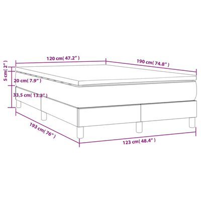 vidaXL Krevet box spring s madracem tamnosivi 120 x 190 cm baršun