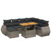 vidaXL 8-dijelni set vrtnih sofa od poliratana s jastucima sivi