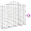 vidaXL Lučne gabionske ko&scaron;are 6 kom 200x30x160/180cm pocinčano željezo
