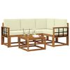 vidaXL Set vanjskih sofa s jastukom 5 pcs Prirodna i krem
