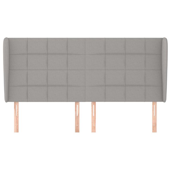 vidaXL Uzglavlje s u&scaron;ima svjetlosivo 203x23x118/128 cm od tkanine