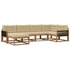 vidaXL Set vanjskih sofa 6 kom. Prirodna i bež