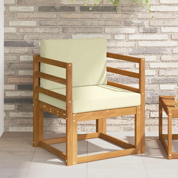 vidaXL Set vanjskih sofa Čvrsto drvo akacije i poliester Prirodna