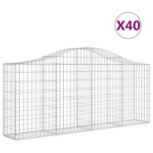 vidaXL Lučne gabionske ko&scaron;are 40 kom 200x30x80/100cm pocinčano željezo