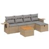 vidaXL 6-dijelni set vrtnih sofa s jastucima bež od poliratana