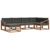 vidaXL Set vanjskih sofa s jastukom 6 pcs Prirodna i antracit