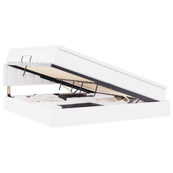 vidaXL Krevet s madracem i skladi&scaron;tem Čista bijela 200 x 200 cm